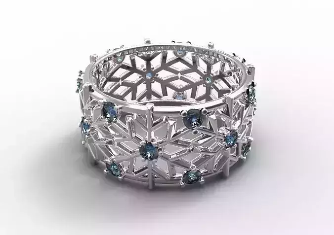 Gold ring  Snowflake