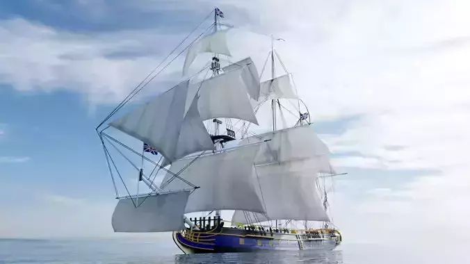 HMS Bounty Low-poly 3D model