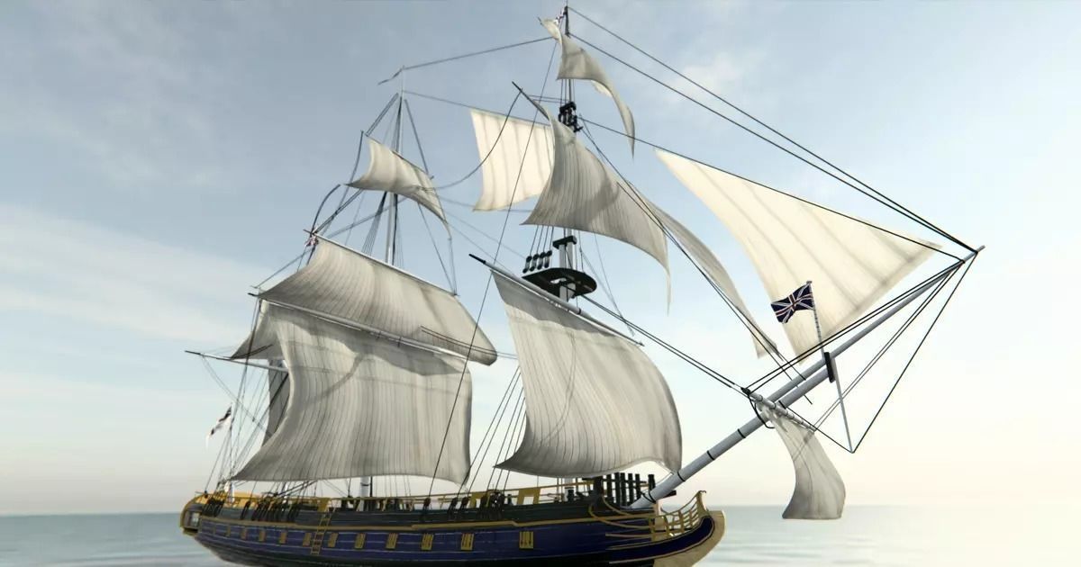 HMS Bounty Low-poly 3D model_10
