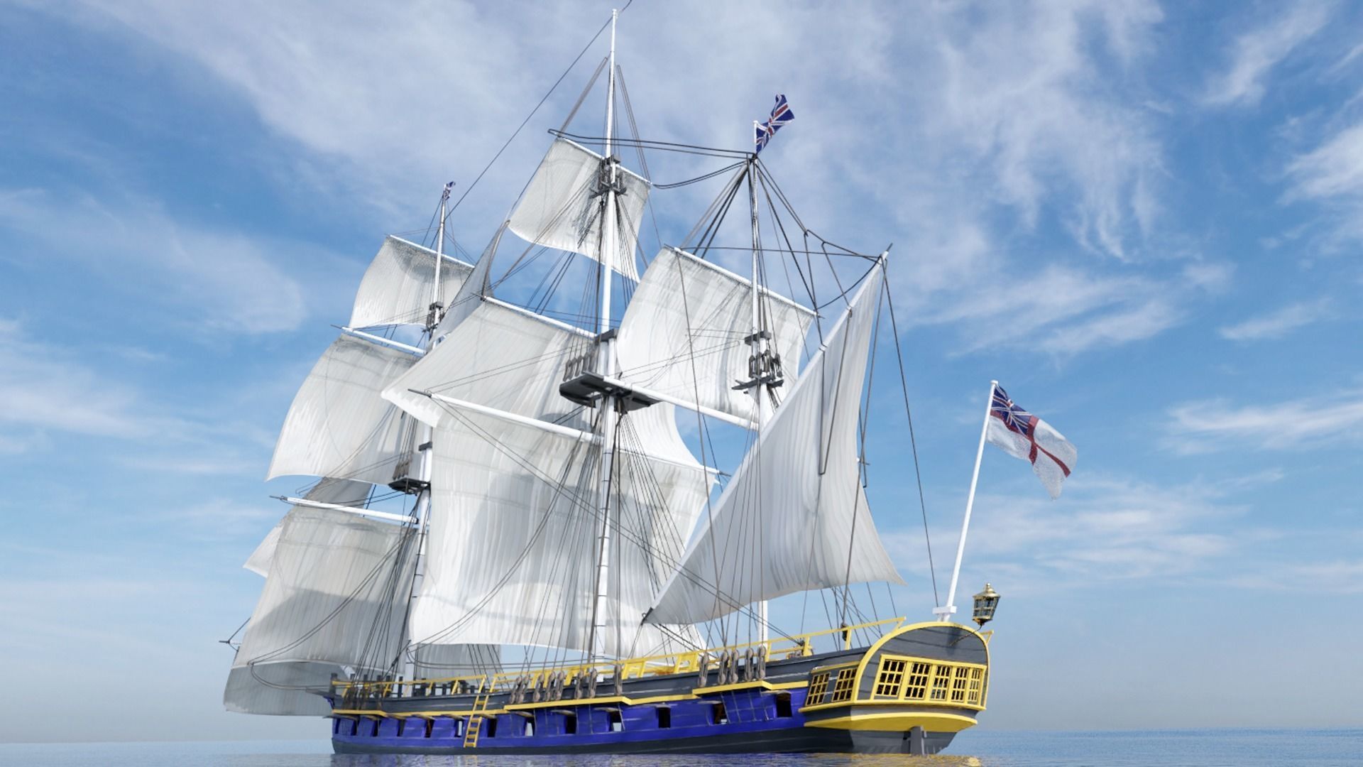 HMS Bounty Low-poly 3D model_3