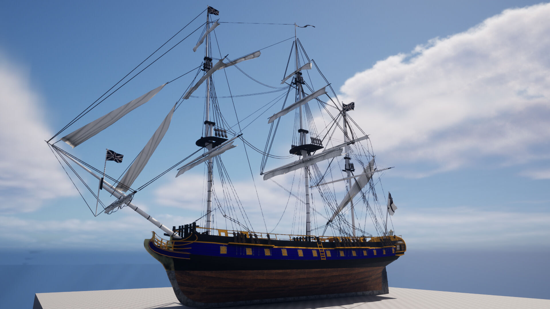 HMS Bounty Low-poly 3D model_23
