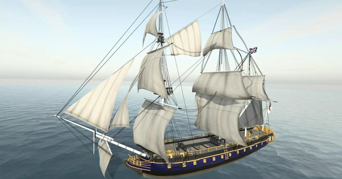 HMS Bounty Low-poly 3D model_11