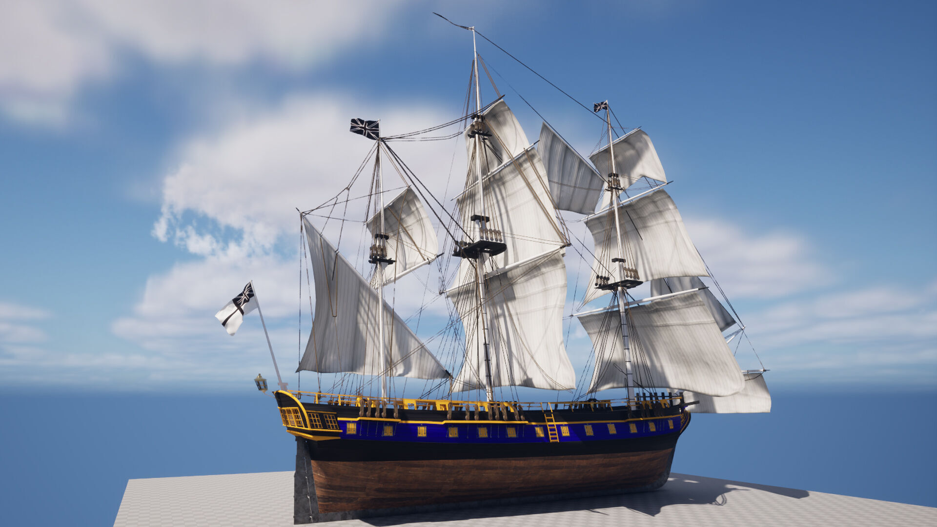 HMS Bounty Low-poly 3D model_16