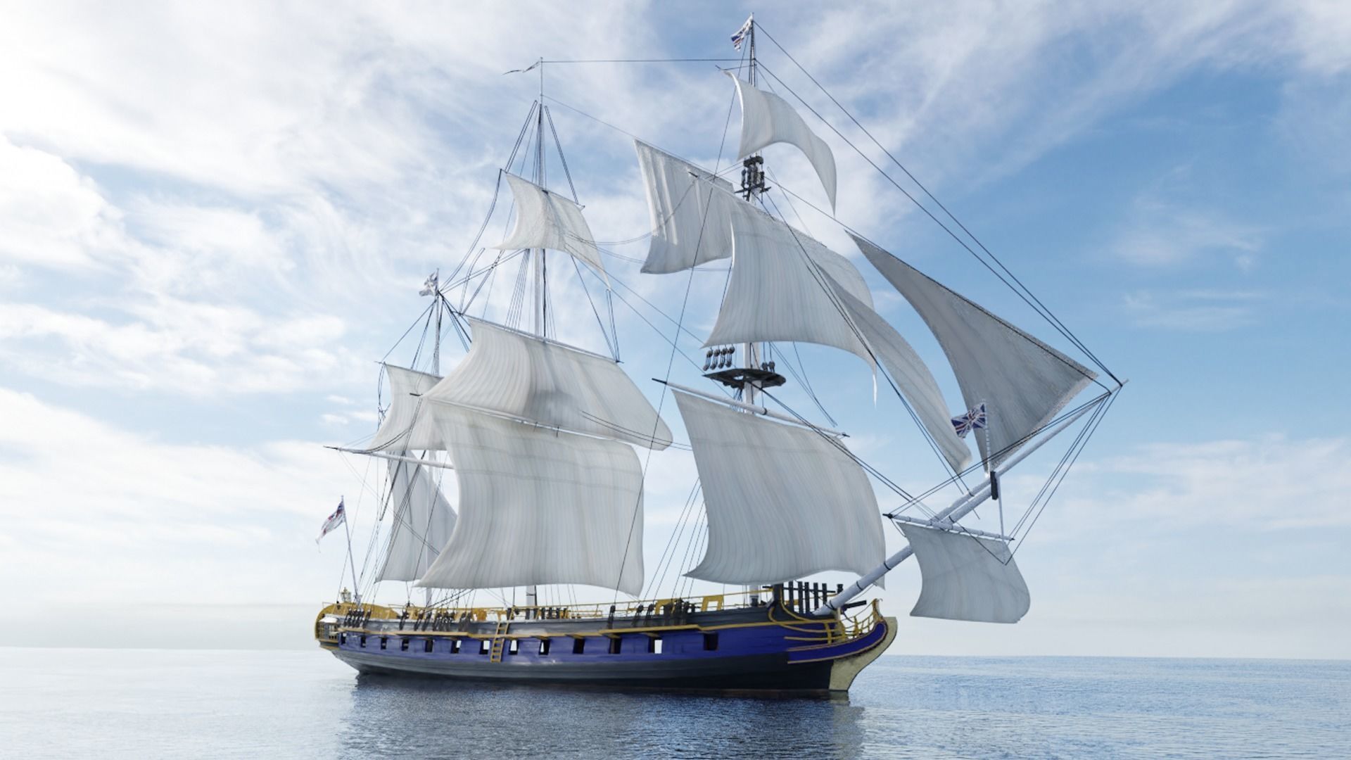HMS Bounty Low-poly 3D model_2