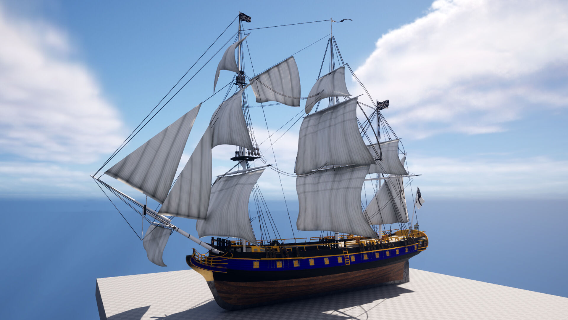 HMS Bounty Low-poly 3D model_17