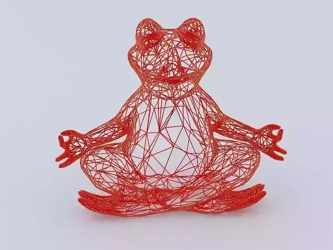 Yoga Frog Wireframe  Free 3D print model