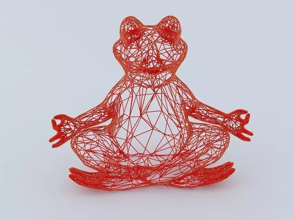 Yoga Frog Wireframe Free 3D print model_0