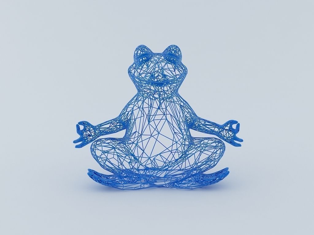 Yoga Frog Wireframe Free 3D print model_4