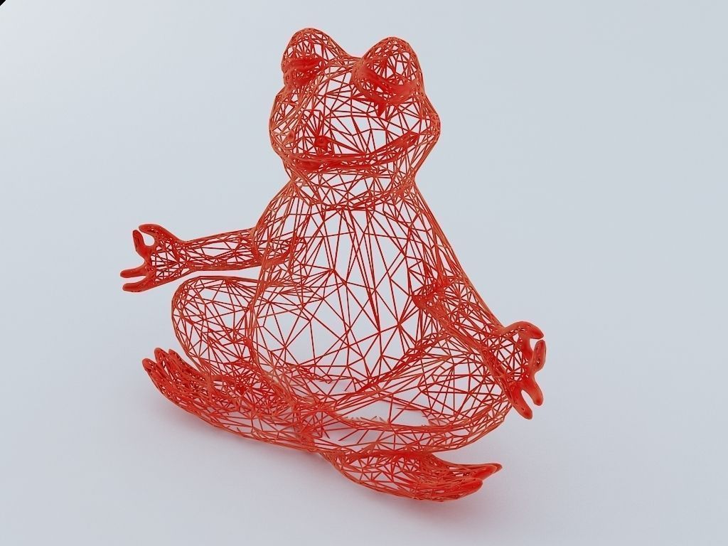 Yoga Frog Wireframe Free 3D print model_1