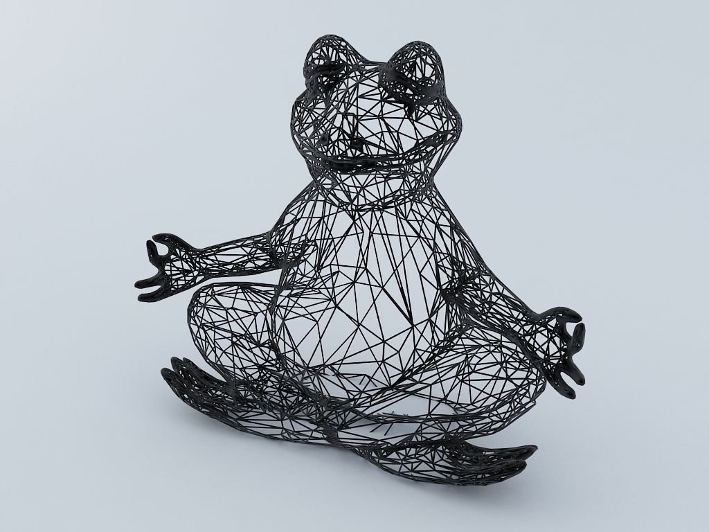 Yoga Frog Wireframe Free 3D print model_2