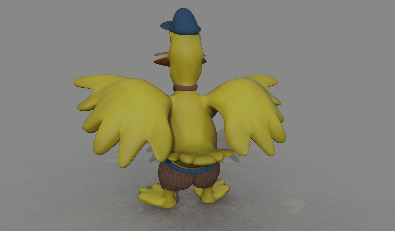 Ducky the Duck Cartoon Model Low-poly 3D model_7