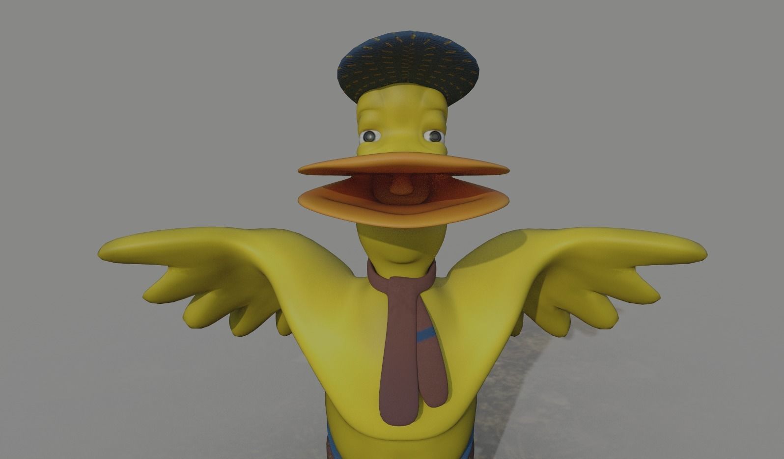 Ducky the Duck Cartoon Model Low-poly 3D model_4
