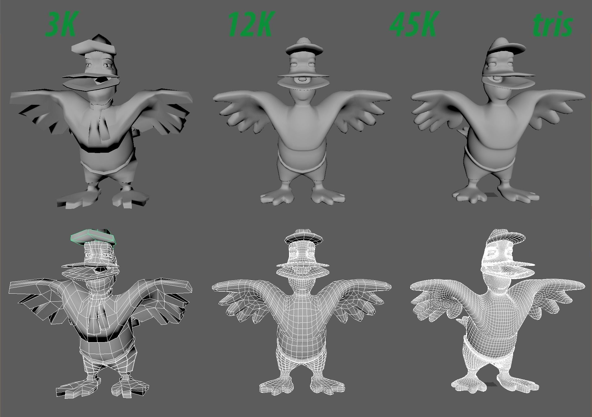 Ducky the Duck Cartoon Model Low-poly 3D model_8