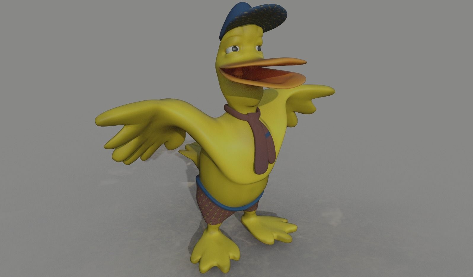 Ducky the Duck Cartoon Model Low-poly 3D model_5