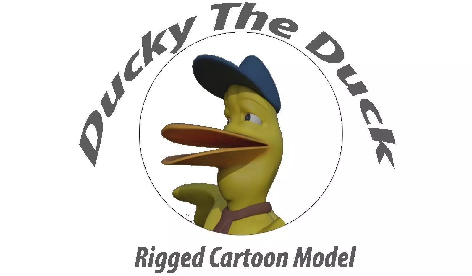 Ducky the Duck Cartoon Model Low-poly 3D model_0