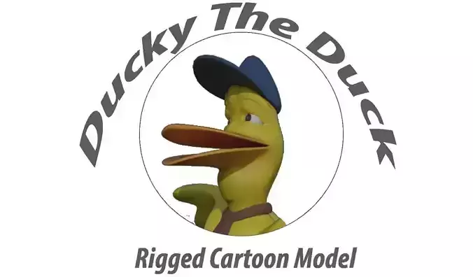 Ducky the Duck Cartoon Model Low-poly 3D model