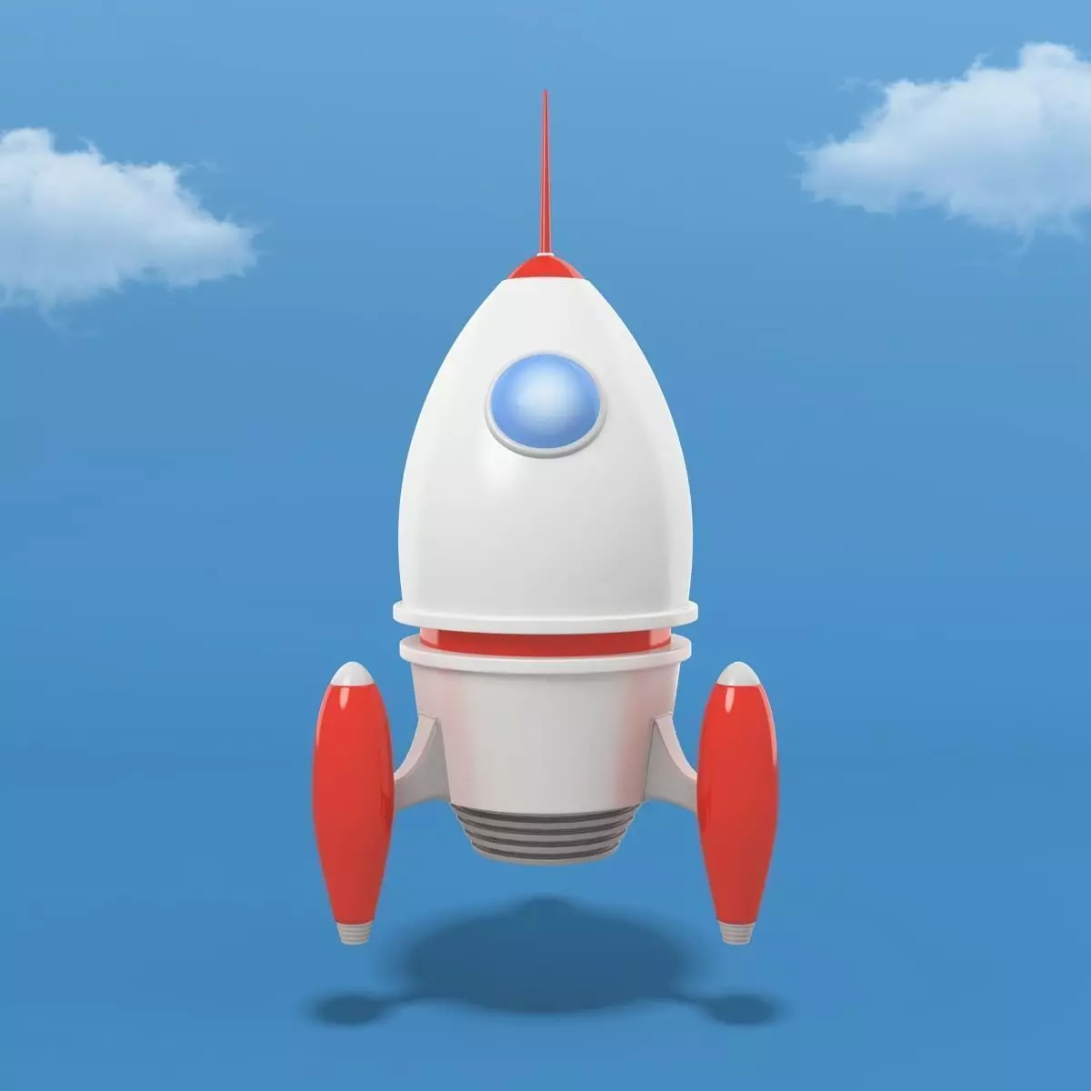 Cartoon Rocket Low-poly 3D model_0