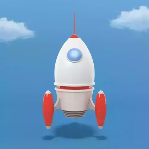 Cartoon Rocket Low-poly 3D model