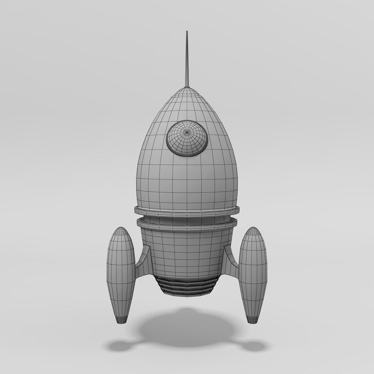 Cartoon Rocket Low-poly 3D model_5