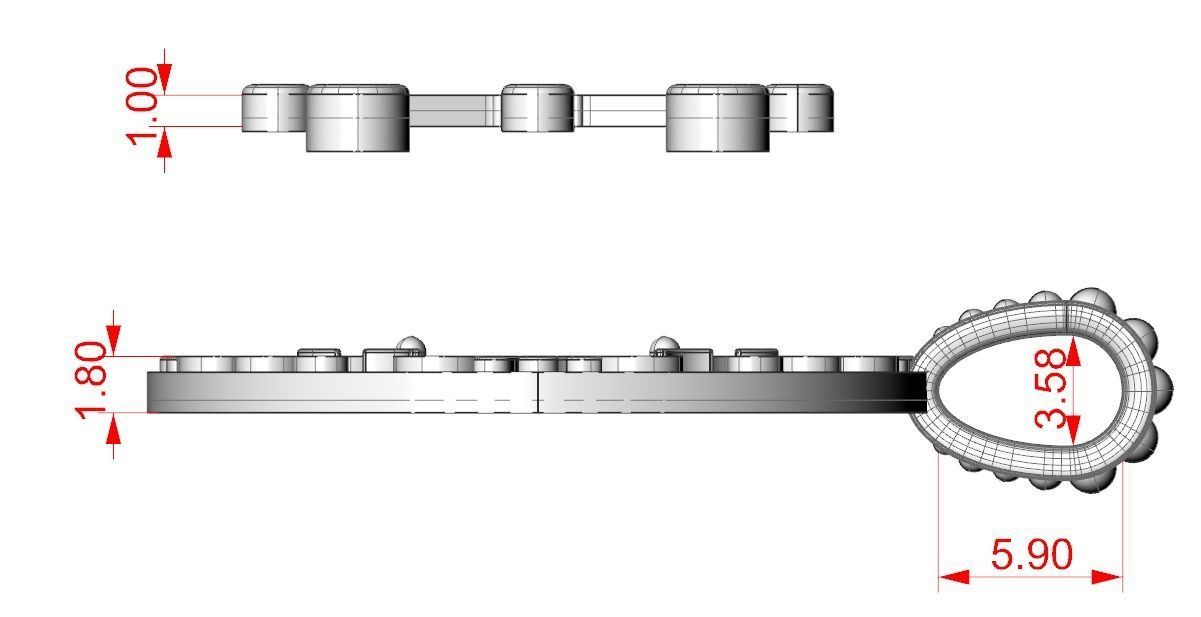 Stylish pendant with patterns and stones 347 3D print model_12