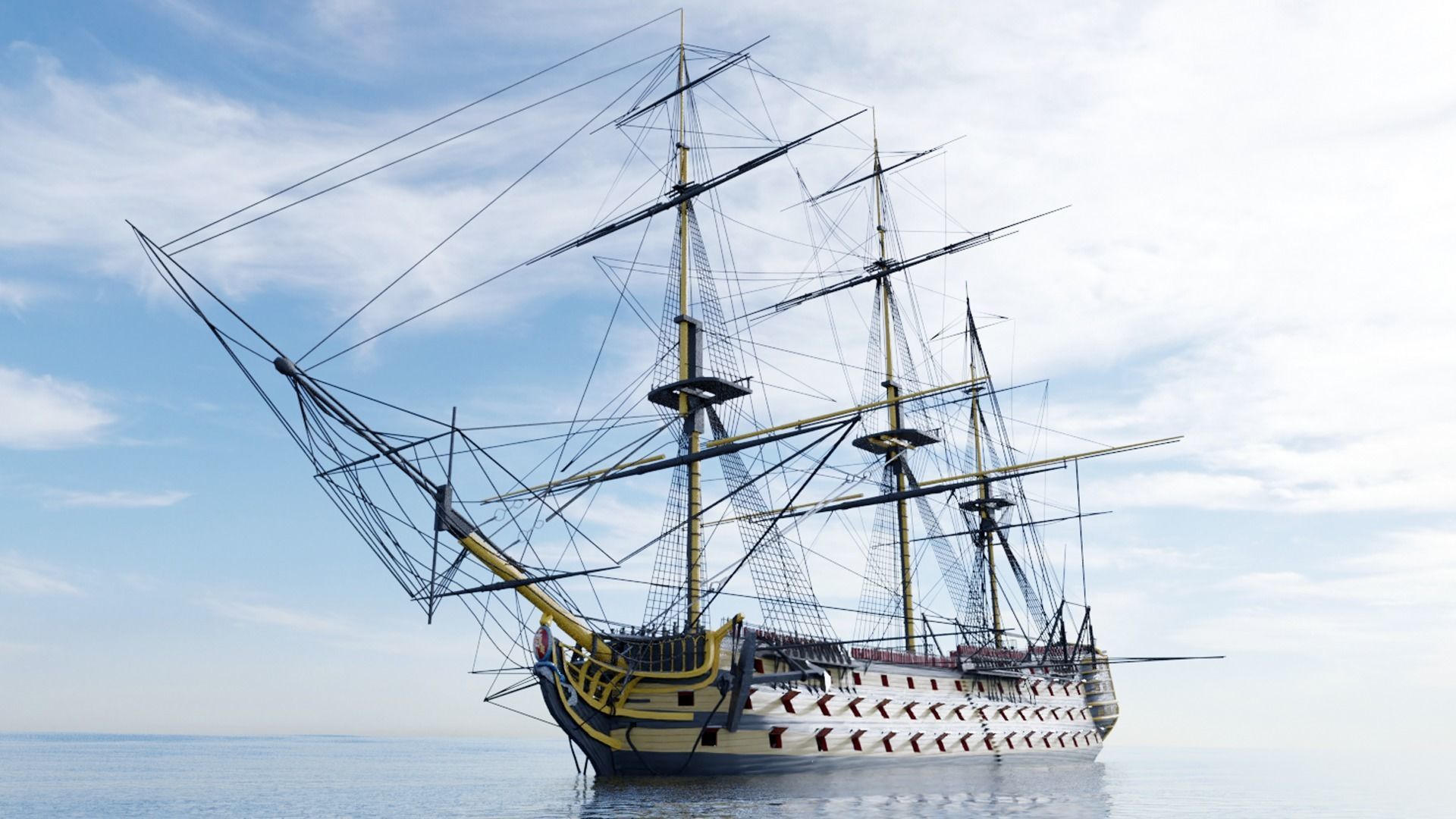 HMS Victory Low-poly 3D model_1