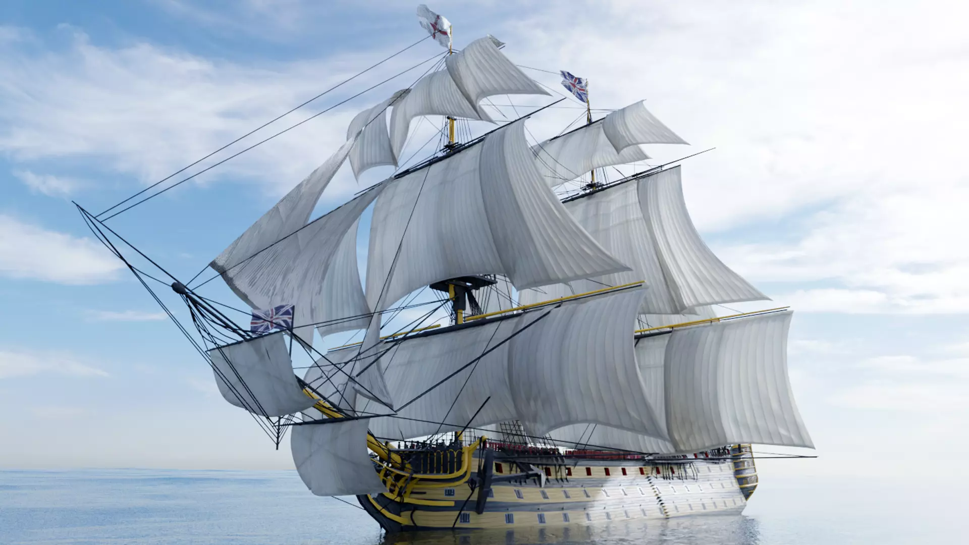 HMS Victory Low-poly 3D model_0