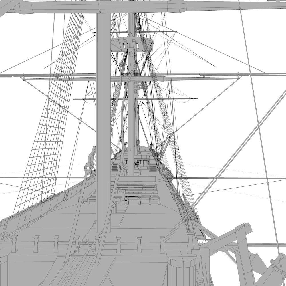 HMS Victory Low-poly 3D model_22