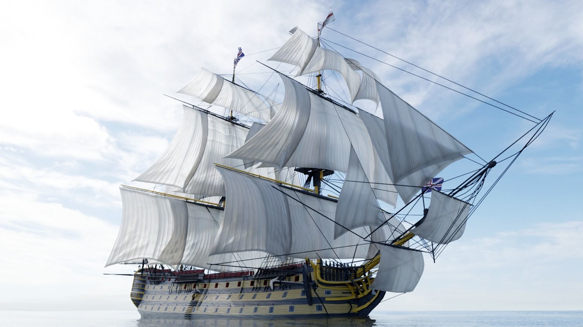 HMS Victory Low-poly 3D model_4