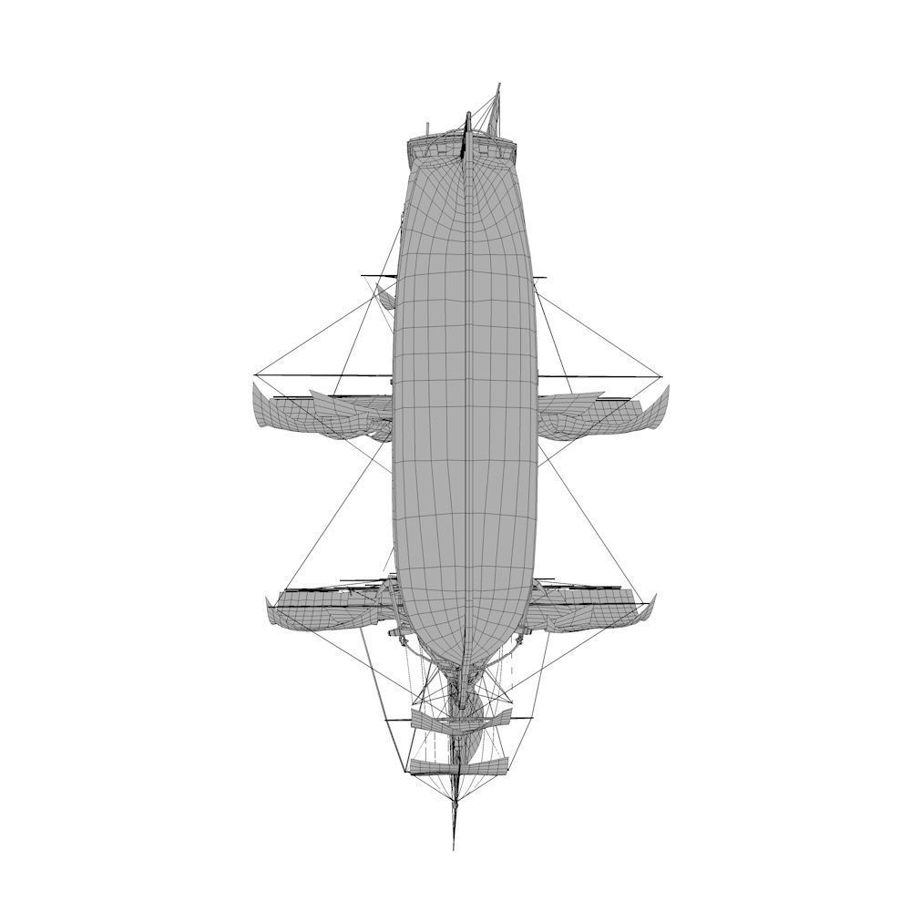 HMS Victory Low-poly 3D model_25