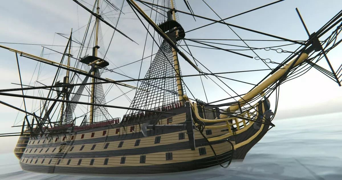 HMS Victory Low-poly 3D model_15