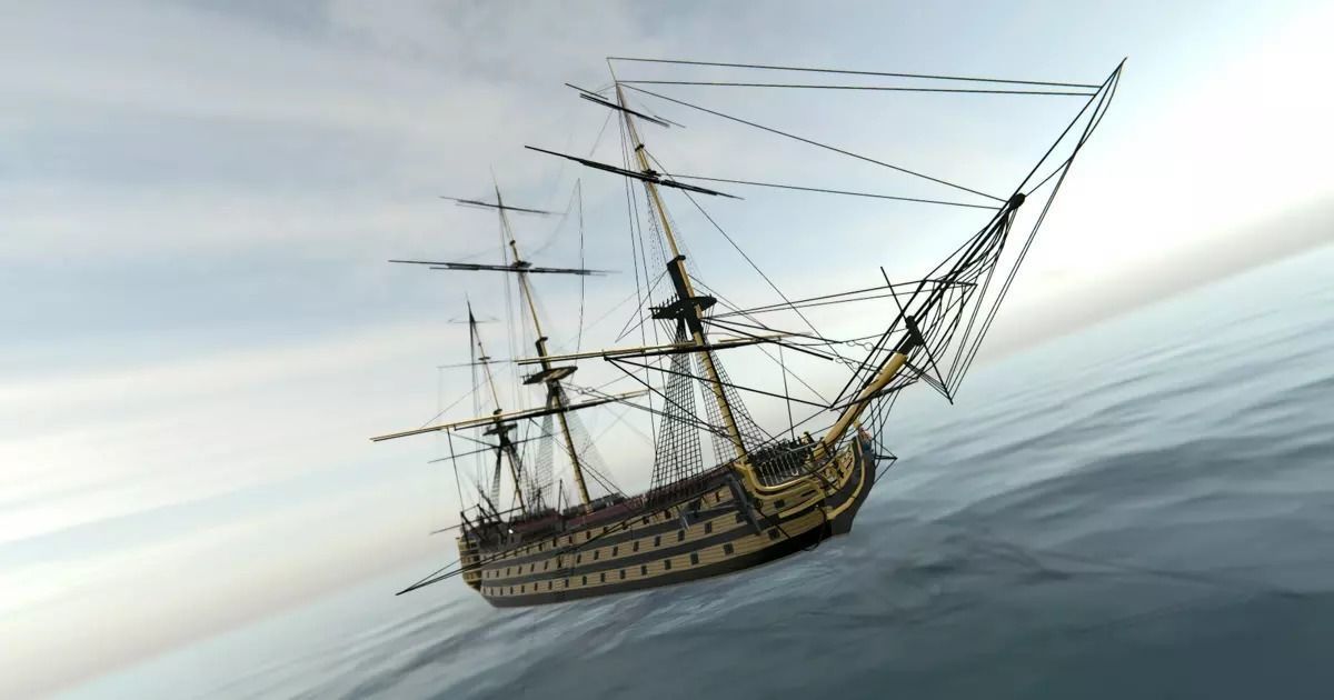 HMS Victory Low-poly 3D model_14