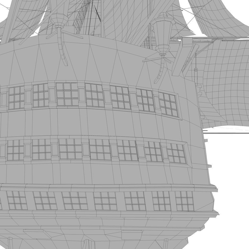 HMS Victory Low-poly 3D model_20
