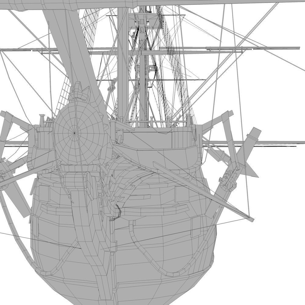 HMS Victory Low-poly 3D model_21