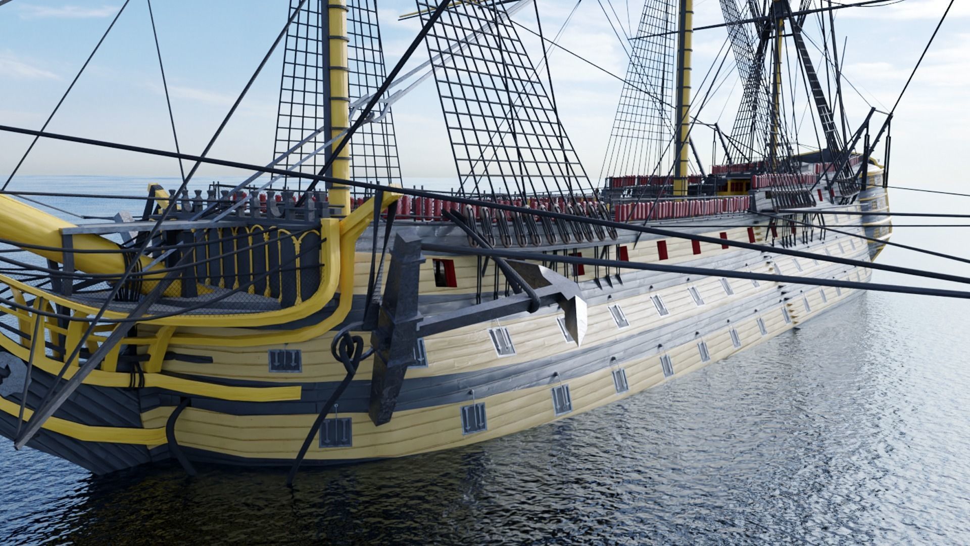 HMS Victory Low-poly 3D model_5
