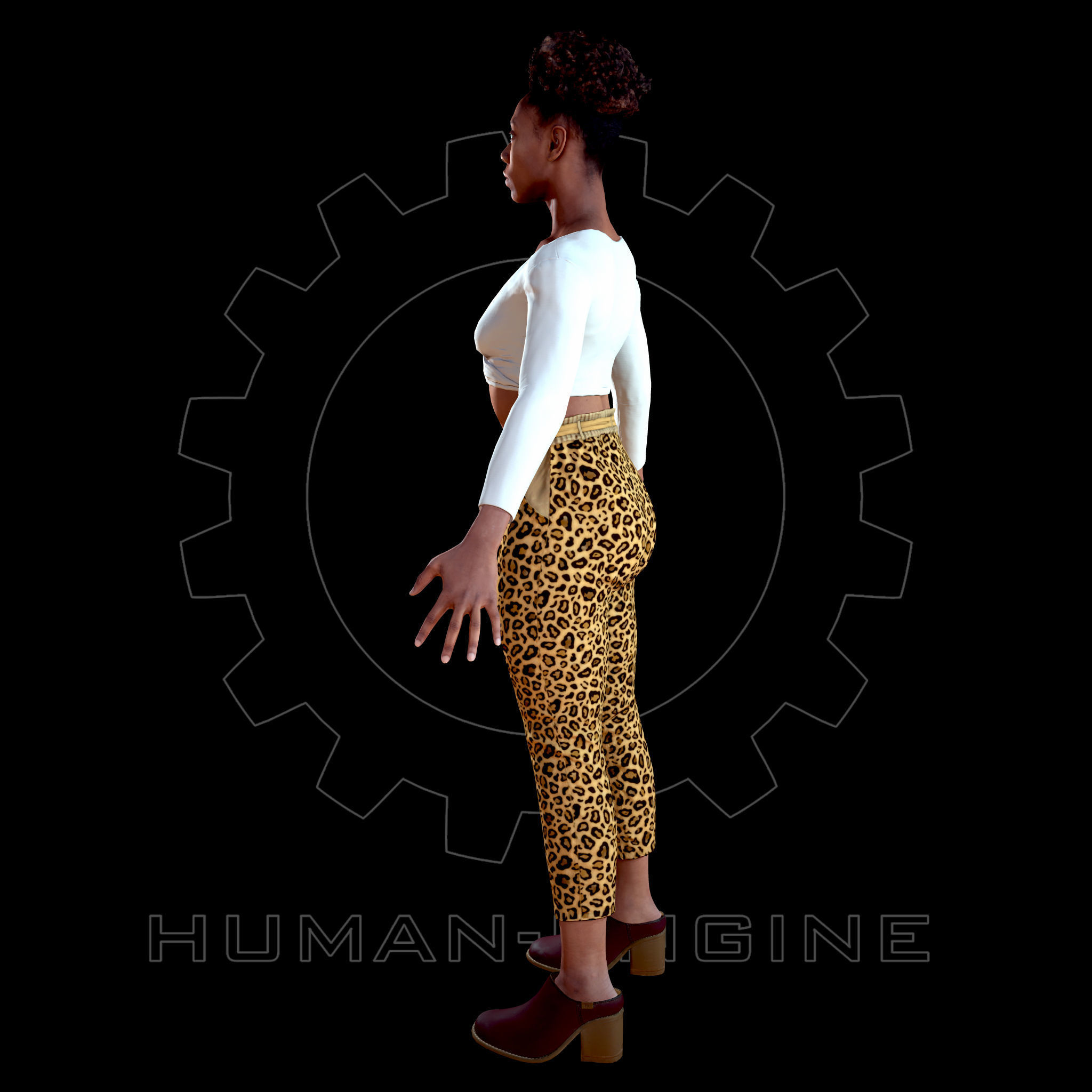 Female Scan - Tiana with Sporty Clothes Low-poly 3D model_4