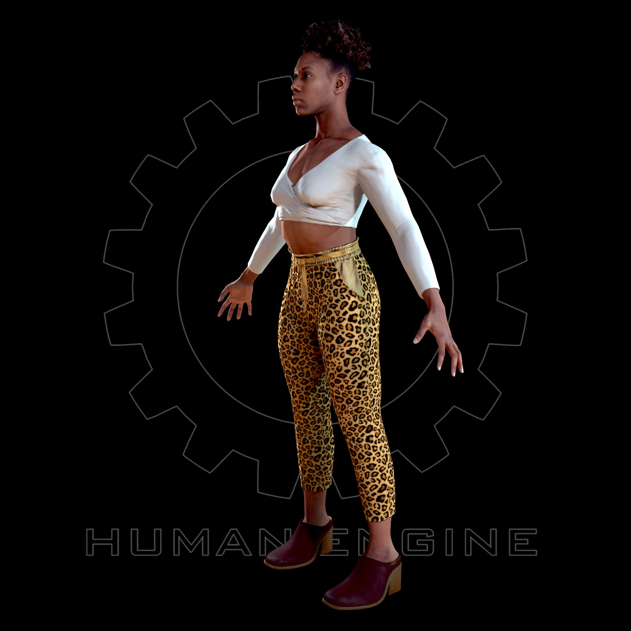 Female Scan - Tiana with Sporty Clothes Low-poly 3D model_6
