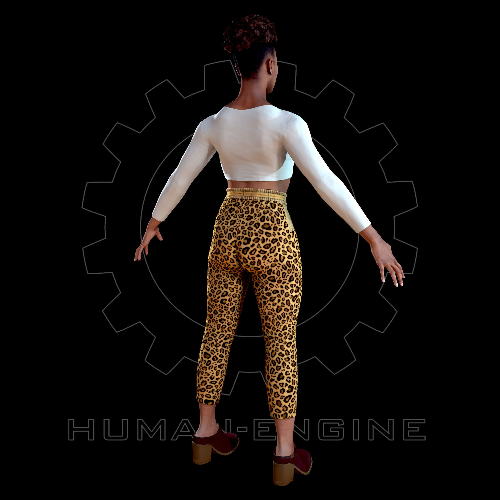Female Scan - Tiana with Sporty Clothes Low-poly 3D model_5