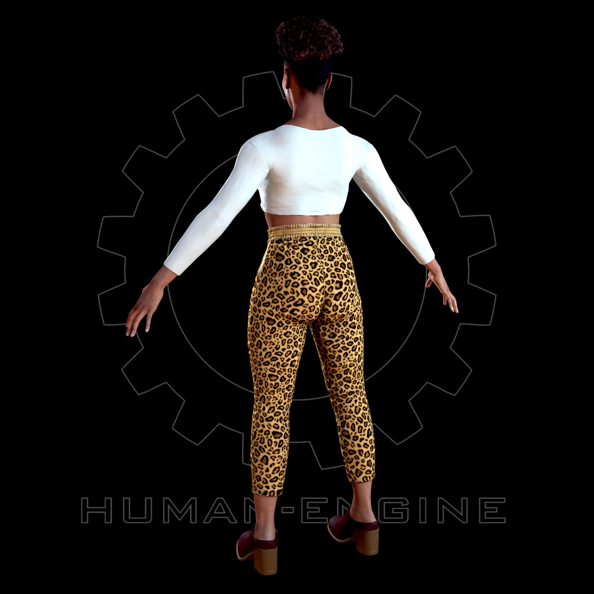 Female Scan - Tiana with Sporty Clothes Low-poly 3D model_7