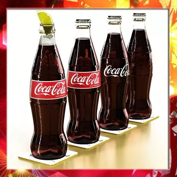 Coke - Coca Cola Glass Bottle 3D model_0