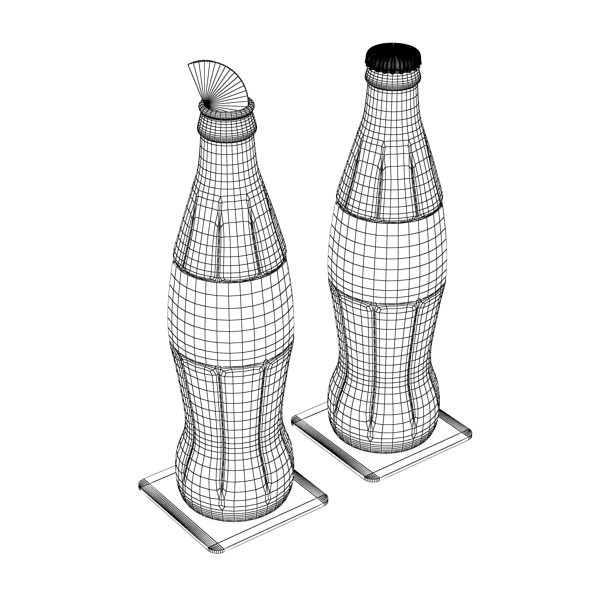 Coke - Coca Cola Glass Bottle 3D model_11