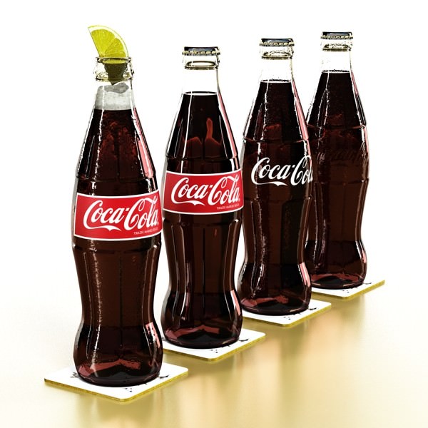 Coke - Coca Cola Glass Bottle 3D model_1