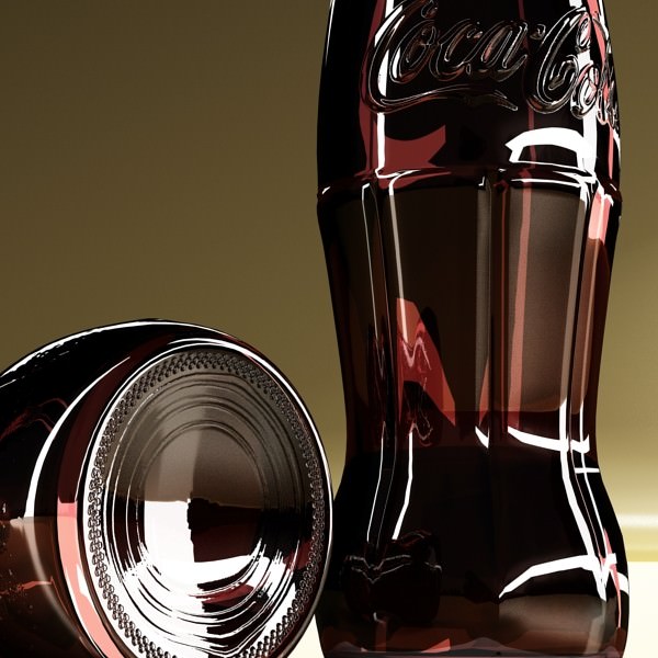 Coke - Coca Cola Glass Bottle 3D model_7