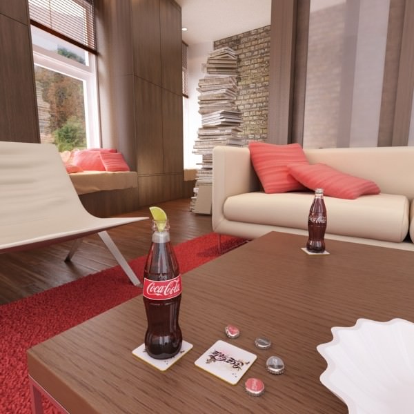 Coke - Coca Cola Glass Bottle 3D model_9