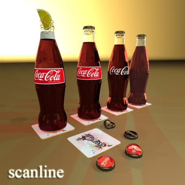 Coke - Coca Cola Glass Bottle 3D model_10