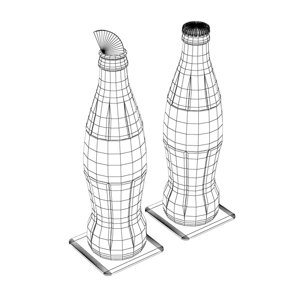 Coke - Coca Cola Glass Bottle 3D model_12