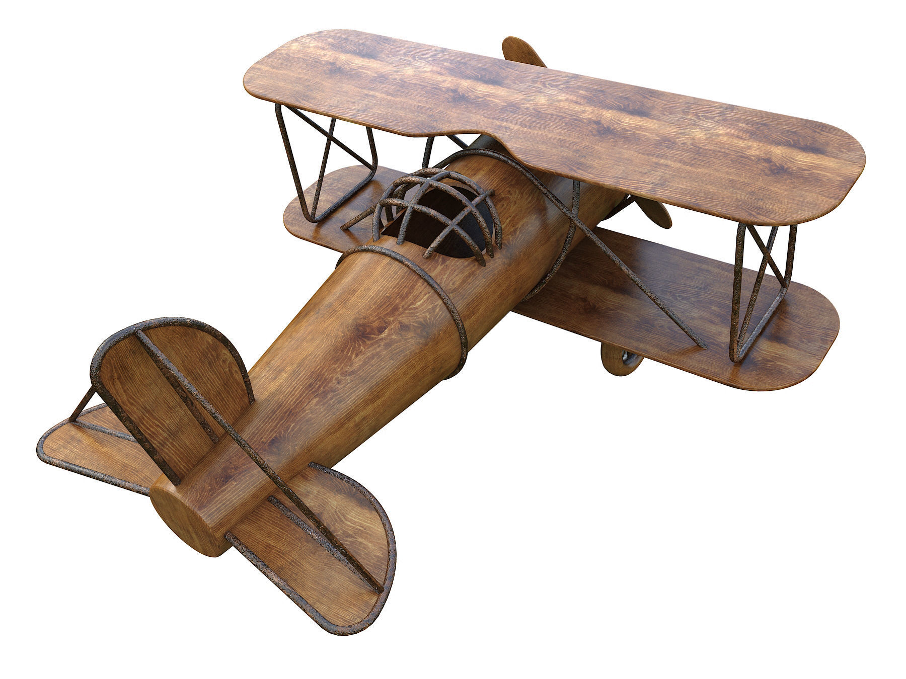 3d Model Wooden Toy Airplane Cgtrader Wooden Toy Airplane 3d Model Max Obj Fbx Mtl 6