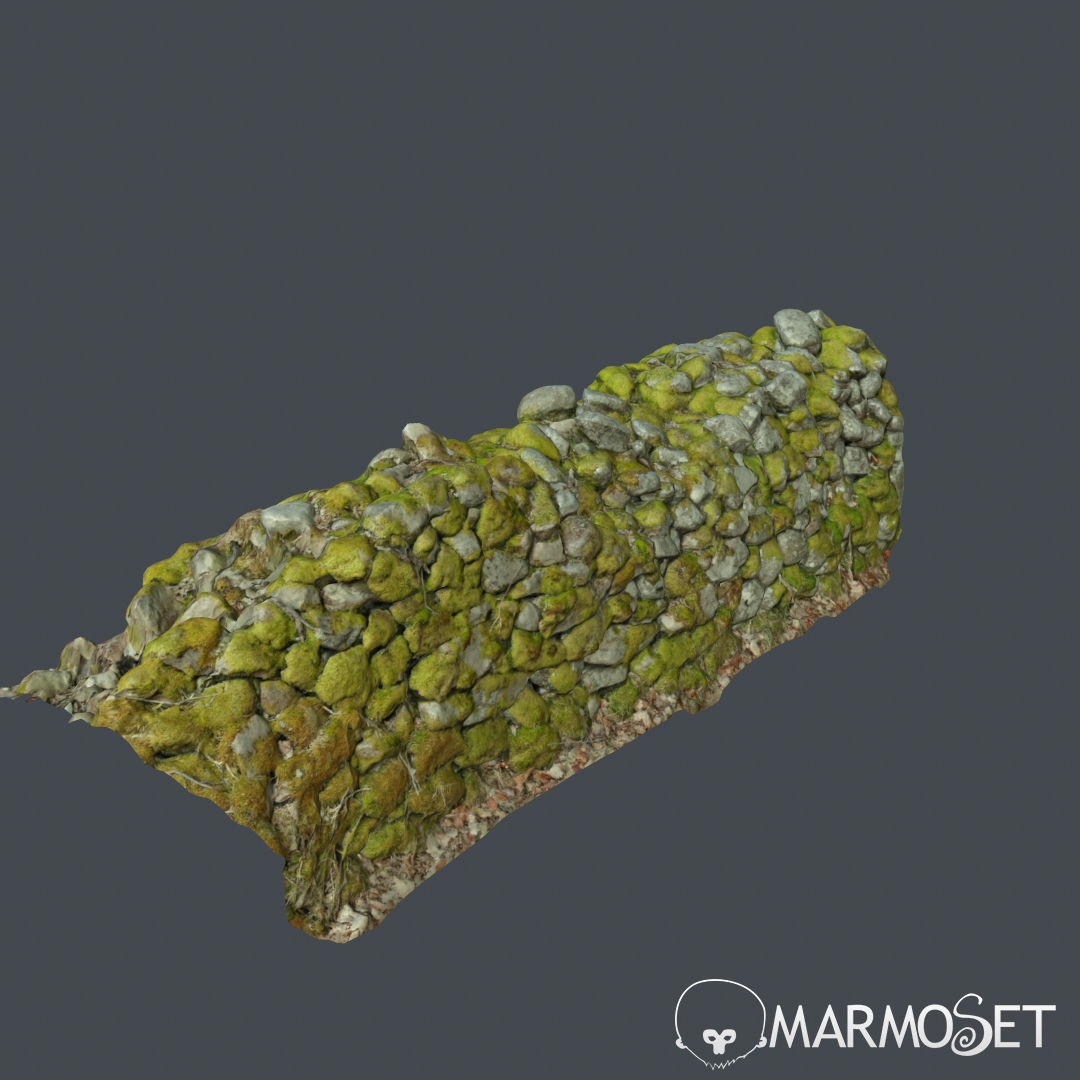 Stone wall 3d scanned C 3D model_4
