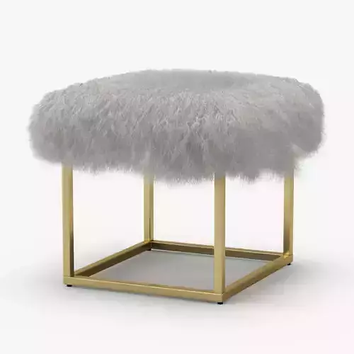 Reno Gold Sheepskin Ottoman