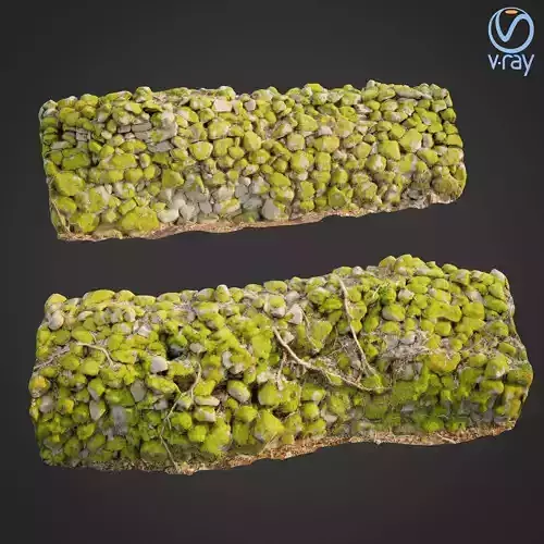 Stone wall 3d scanned D 3D model