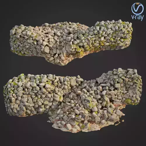 3d scanned nature stone wall E